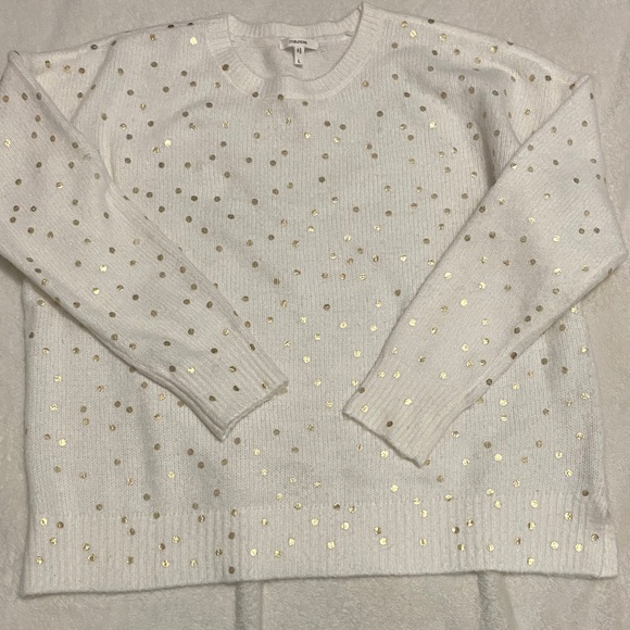 Maurices White Sweater with Gold Dots size large - Picture 1 of 6